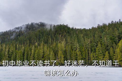 初中毕业不读书了，好迷茫，不知道干嘛该怎么办