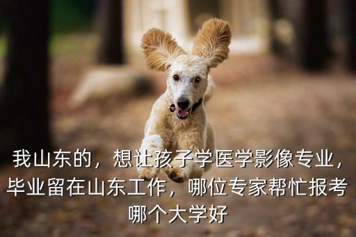 我山东的，想让孩子学医学影像专业，毕业留在山东工作，哪位专家帮忙报考哪个大学好