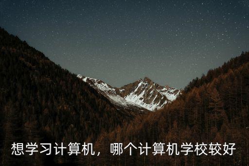 学计算机上什么学校好,哪个计算机学校较好