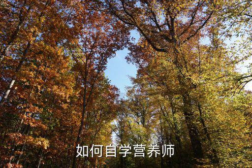 如何自学营养师