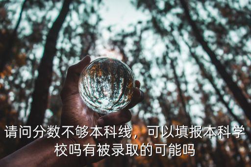 请问分数不够本科线，可以填报本科学校吗有被录取的可能吗