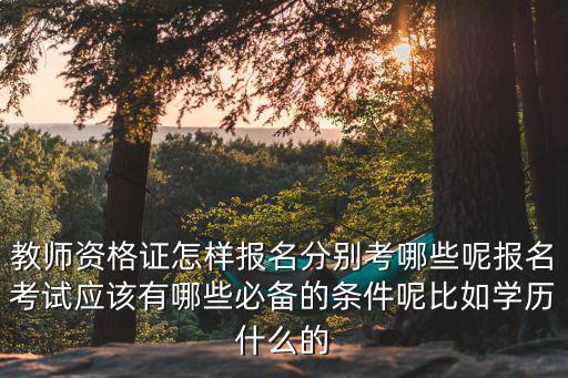 教师资格证什么时候入学的要考试,教师资格证怎样报名