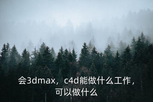 会3dmax，c4d能做什么工作，可以做什么