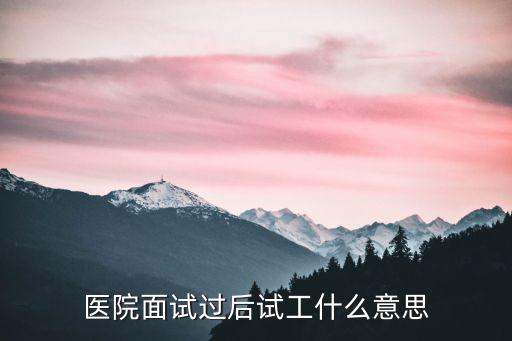 医院面试过后试工什么意思