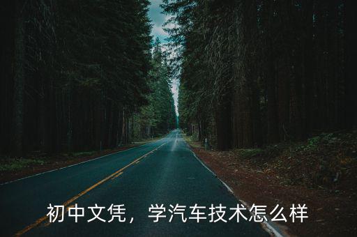 初中文凭，学汽车技术怎么样