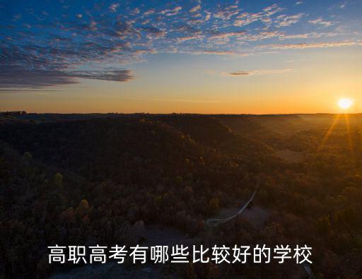 高职高考有哪些比较好的学校