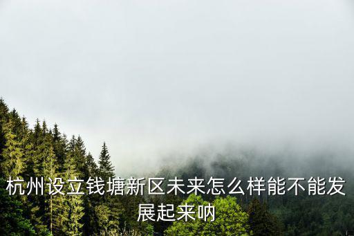 杭州设立钱塘新区未来怎么样能不能发展起来呐