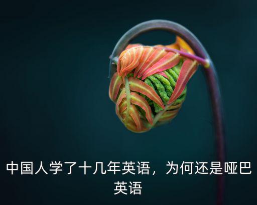 中国人学了十几年英语，为何还是哑巴英语
