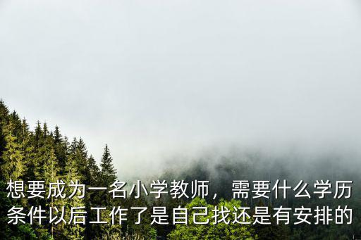 想要成为一名小学教师，需要什么学历条件以后工作了是自己找还是有安排的