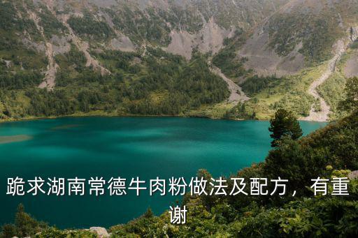 跪求湖南常德牛肉粉做法及配方，有重谢