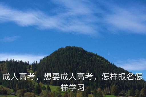 成人高考什么报名,如何报名成人高考