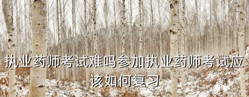执业药师考试难吗参加执业药师考试应该如何复习