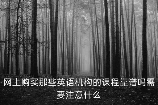 网上购买那些英语机构的课程靠谱吗需要注意什么