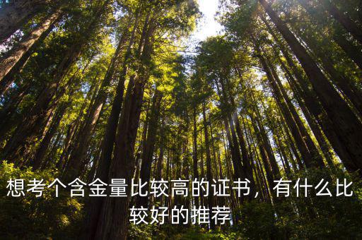 想考个含金量比较高的证书，有什么比较好的推荐