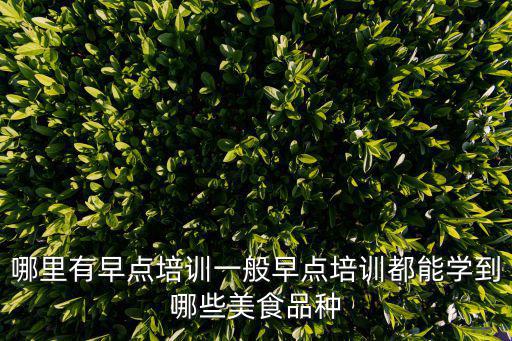哪里有早点培训一般早点培训都能学到哪些美食品种