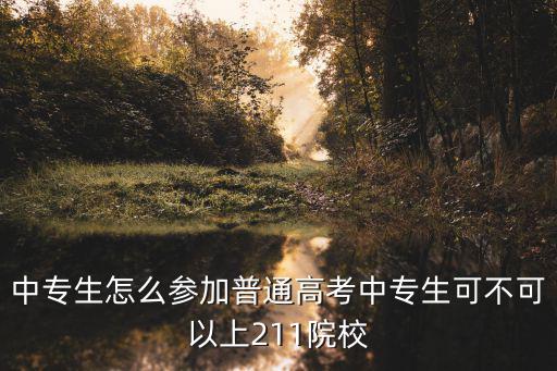 中专生怎么参加普通高考中专生可不可以上211院校