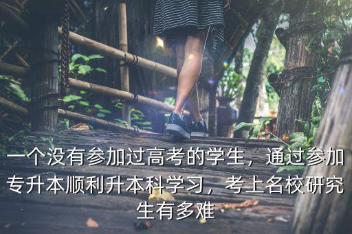 一个没有参加过高考的学生，通过参加专升本顺利升本科学习，考上名校研究生有多难
