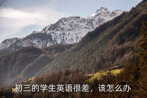 初三的学生英语很差，该怎么办