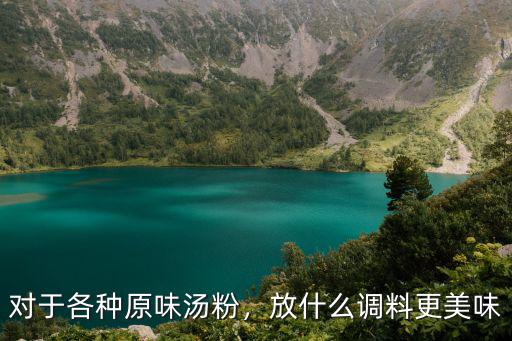 对于各种原味汤粉，放什么调料更美味