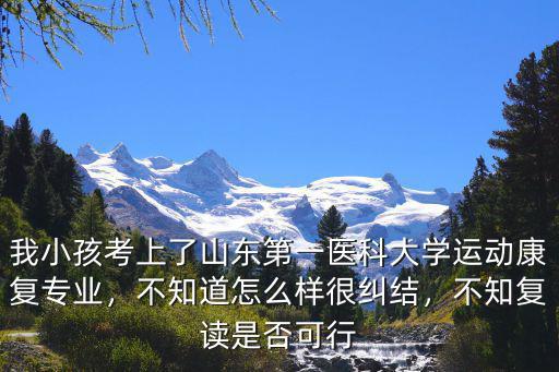 我小孩考上了山东第一医科大学运动康复专业，不知道怎么样很纠结，不知复读是否可行
