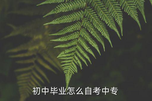 初中怎么读中专,初中毕业怎么自考中专