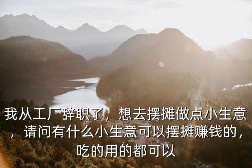我从工厂辞职了，想去摆摊做点小生意，请问有什么小生意可以摆摊赚钱的，吃的用的都可以