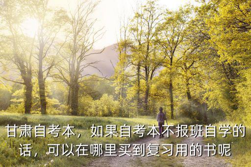 甘肃自考本，如果自考本不报班自学的话，可以在哪里买到复习用的书呢