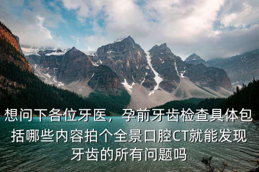 想问下各位牙医，孕前牙齿检查具体包括哪些内容拍个全景口腔CT就能发现牙齿的所有问题吗