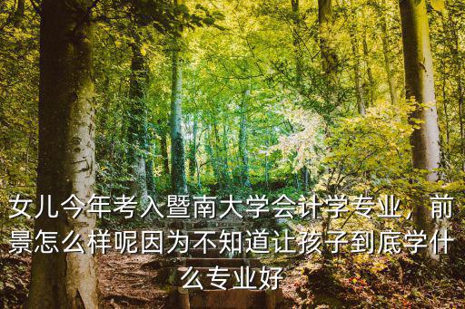 女儿今年考入暨南大学会计学专业，前景怎么样呢因为不知道让孩子到底学什么专业好
