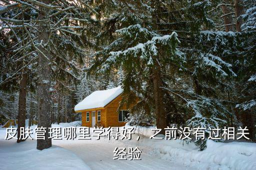 皮肤管理哪里学得好，之前没有过相关经验