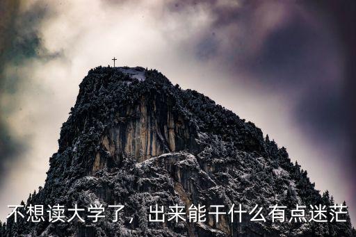 不想读大学了，出来能干什么有点迷茫