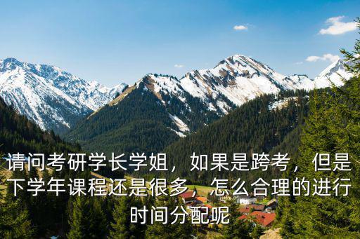 请问考研学长学姐，如果是跨考，但是下学年课程还是很多，怎么合理的进行时间分配呢