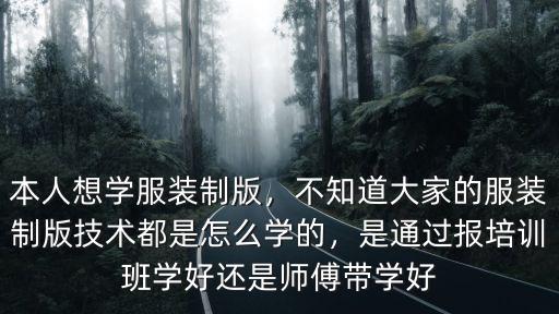 本人想学服装制版，不知道大家的服装制版技术都是怎么学的，是通过报培训班学好还是师傅带学好