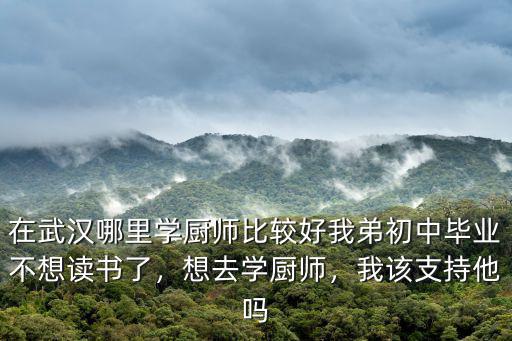 在武汉哪里学厨师比较好我弟初中毕业不想读书了，想去学厨师，我该支持他吗