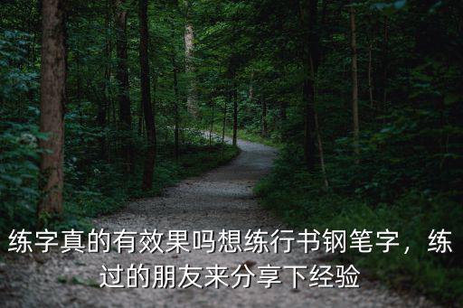 练字真的有效果吗想练行书钢笔字，练过的朋友来分享下经验
