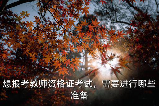 教师资格证考试怎么准备什么,想报考教师资格证考试