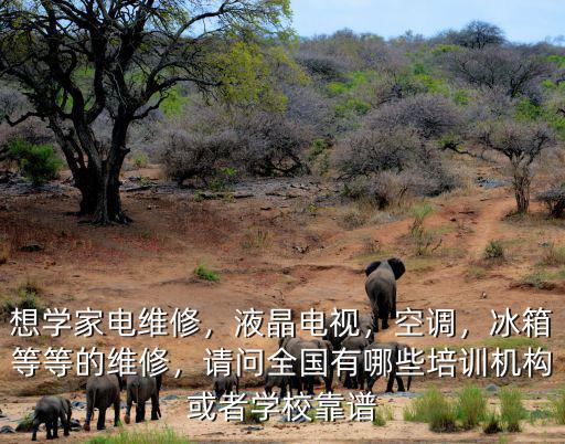 想学家电维修，液晶电视，空调，冰箱等等的维修，请问全国有哪些培训机构或者学校靠谱