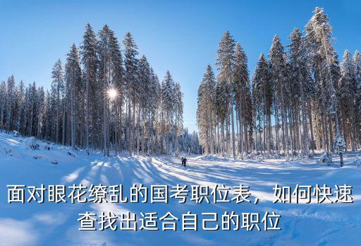 面对眼花缭乱的国考职位表，如何快速查找出适合自己的职位