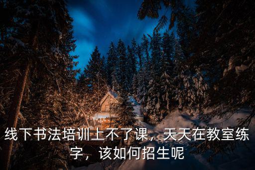 线下书法培训上不了课，天天在教室练字，该如何招生呢