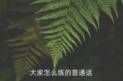 大家怎么练的普通话