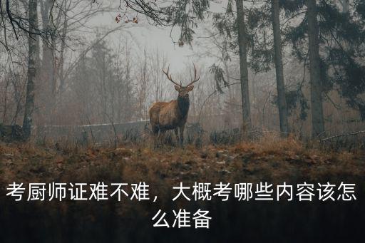 考厨师证怎么考,考厨师证难不难