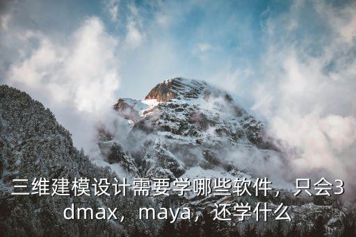 三维建模设计需要学哪些软件，只会3dmax，maya，还学什么