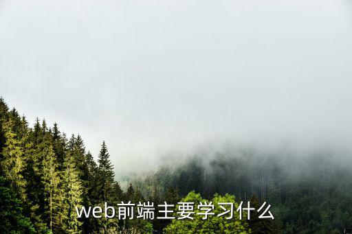 web前端都要学些什么,web前端主要学习什么