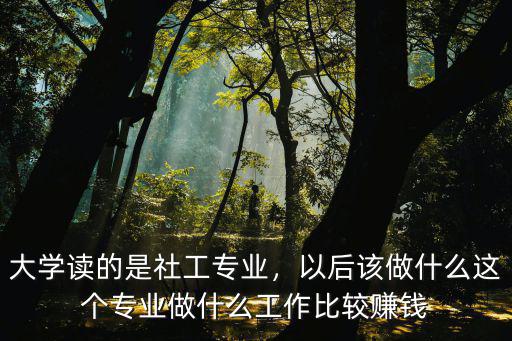 大学读的是社工专业，以后该做什么这个专业做什么工作比较赚钱