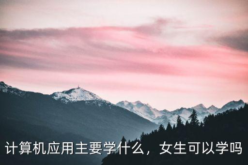 计算机应用是学什么的,计算机应用主要学什么