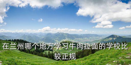 哪里的兰州拉面培训学校好,想学制作正宗的兰州牛肉面