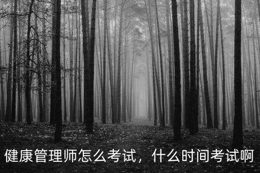 健康管理师怎么考试，什么时间考试啊