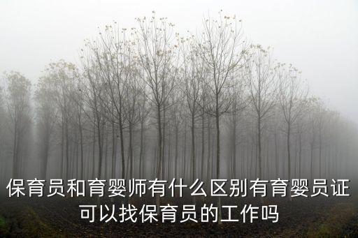 什么工作需要育婴师证,保育员和育婴师有什么区别