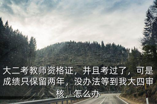 大二考教师资格证，并且考过了，可是成绩只保留两年，没办法等到我大四审核，怎么办