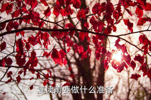 复读前要做什么准备